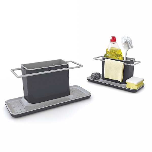 Sink Caddy Instant Dry Sponge Holder - Diatomite Kitchen Sink Organizer With Stainless Steel Feet, Light Grey