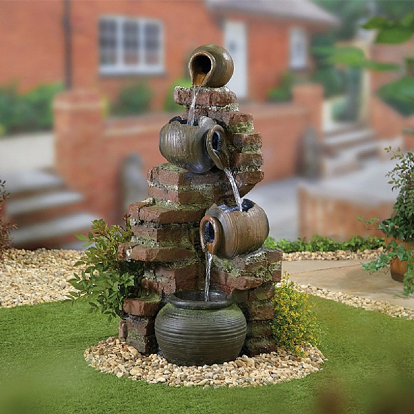 Kelkay Flowing Jugs Water Feature with LED Lights