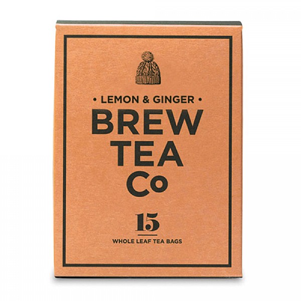 Brew Tea Company Lemon & Ginger 15 Whole Leaf Tea Bags