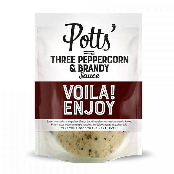 Potts Three Peppercorn & Brandy Sauce 250g