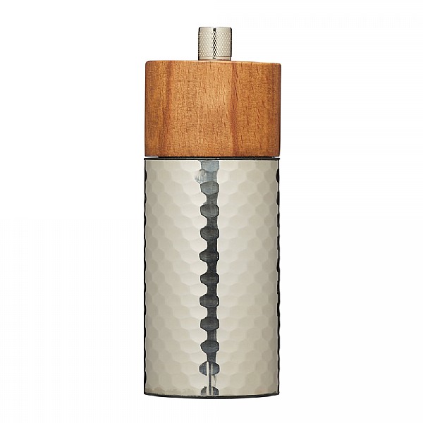 MasterClass Hammered Stainless Steel & Beechwood Salt Mill