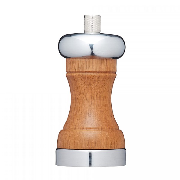 MasterClass 12cm Chrome and Acacia Wood Pepper Mill