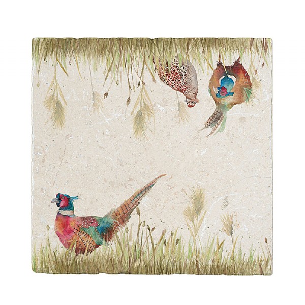 Kate of Kensington Pheasant in Grass Large Marble Platter