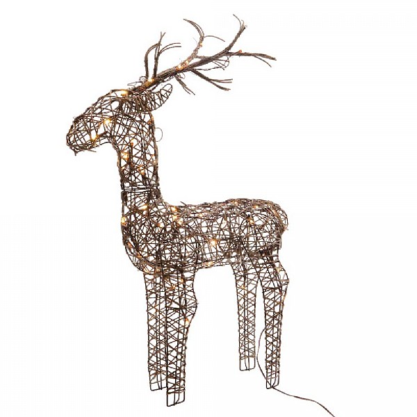 Lumineo Outdoor Pre Lit Led Wicker Reindeer Large