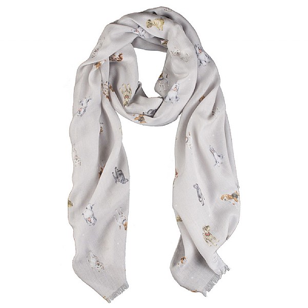 Wrendale 'A Dog's Life' Grey Scarf