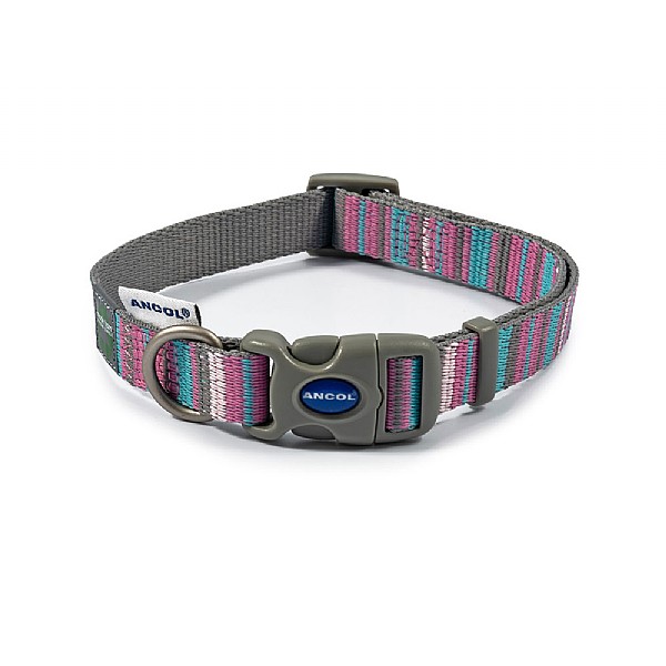 Ancol Made From Collar Pink Candy Stripe