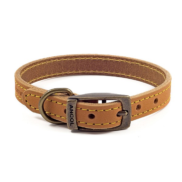 Ancol Timberwolf Leather Collar Mustard