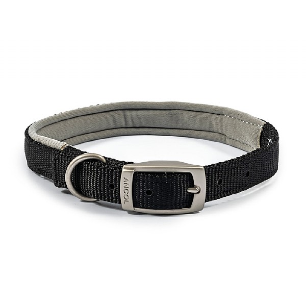 Ancol Viva Padded Nylon Collar Black