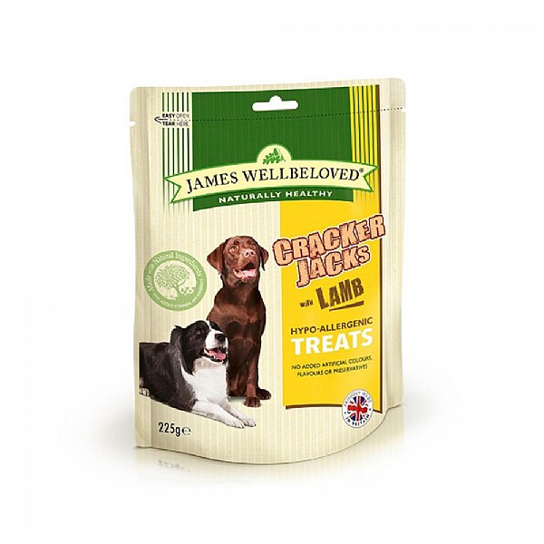James Wellbeloved Crackerjacks Dog Treats Lamb 225g