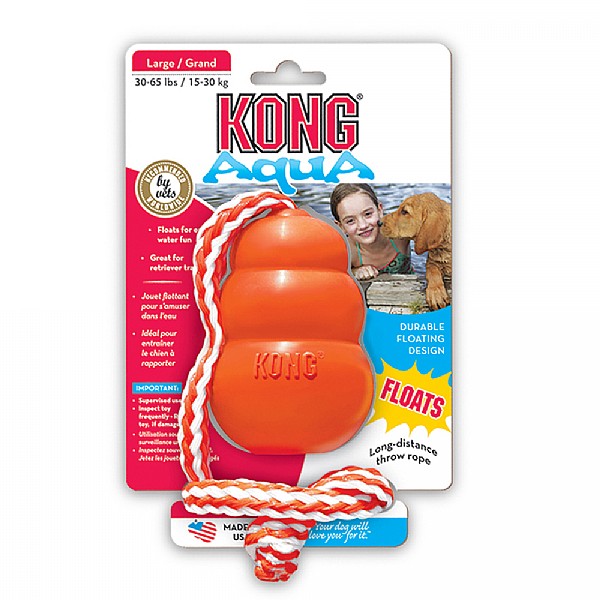 Kong Aqua Floating Dog Toy Orange - Various Sizes
