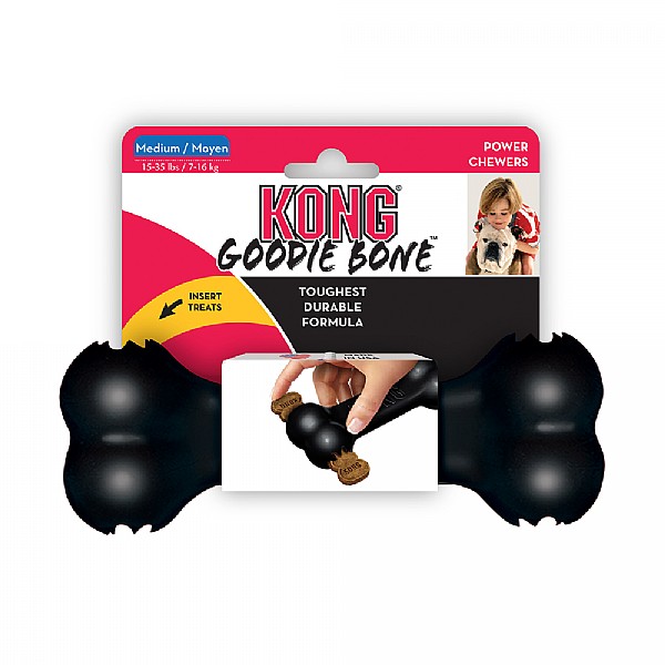 Kong Extreme Goodie Bone Black - Various Sizes
