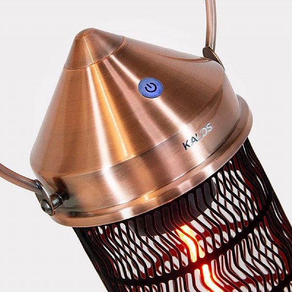 Kalos Copper Lantern Patio Heater Small 1500W Outdoor Heating
