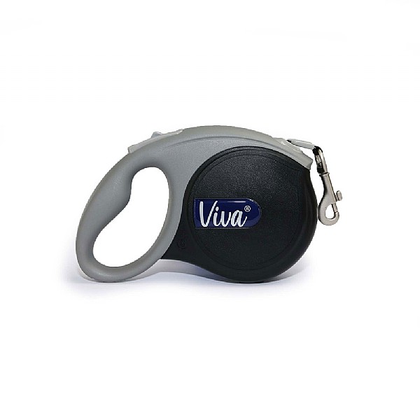 Ancol Viva Retractable 5m Lead Black
