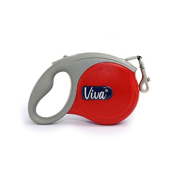 Ancol Viva Retractable 5m Lead Red