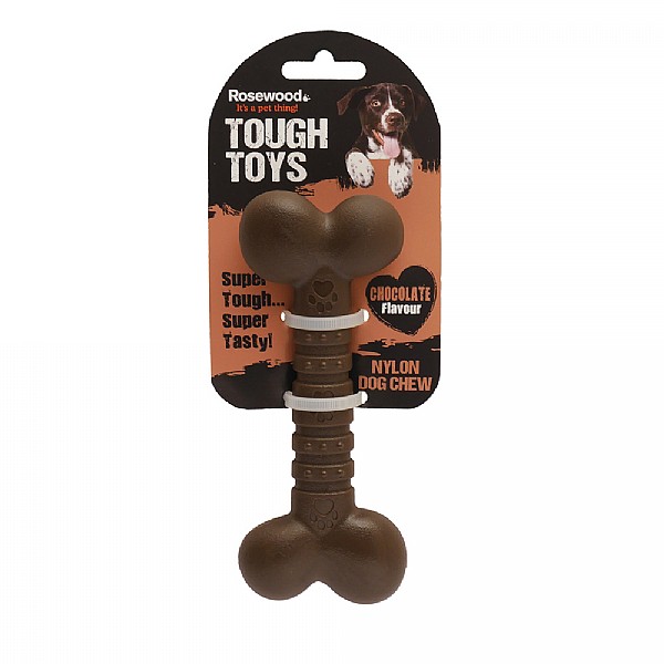 Rosewood Tough Toys Chocolate Flavour Nylon Bone