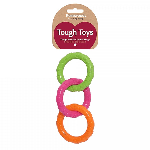 Rosewood Tough Toys Multi-Colour Rings