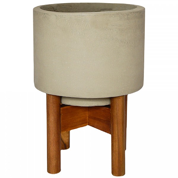 Ivyline Vigo Concrete Grey Planter with Stand (Various Sizes)