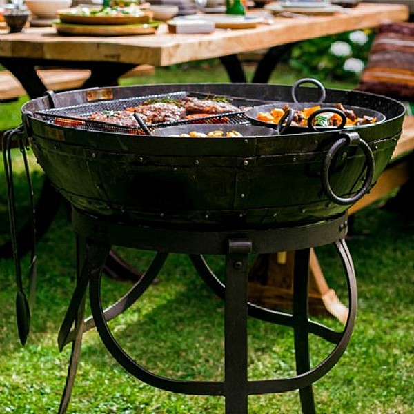 Recycled Kadai Firebowl with High & Low Stand