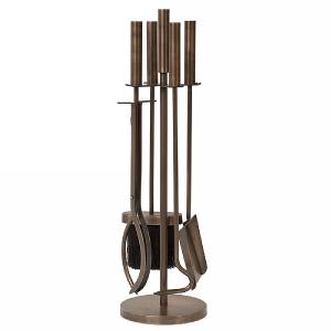Copper 4 Piece Round Fireside Set