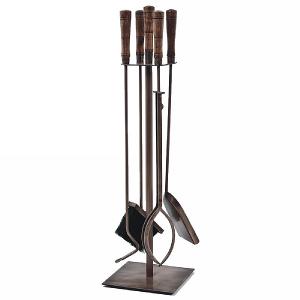 Antique Copper 4 Piece Fireside Set