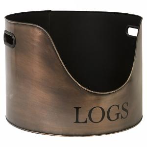 Copper Round Fireside Log Holder