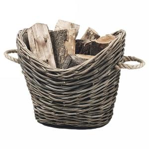 Wicker Oval Fireside Log Basket