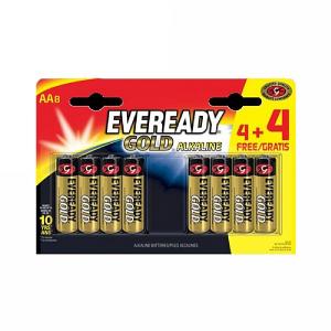 Eveready AA Gold Batteries (Pack of 4 + 4 Free)