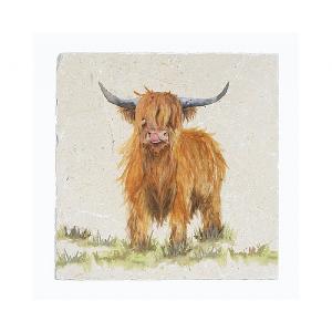 Kate of Kensington Highland Cow Medium Marble Platter