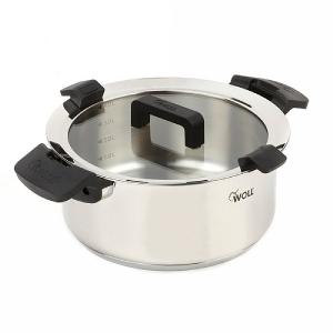 Woll Stainless Steel Casserole Pot With Glass Lid - 24cm