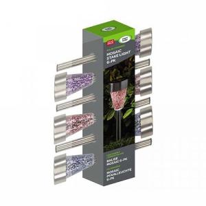 Smart Solar Mosaic Stake Light - 6pc Carry Pack