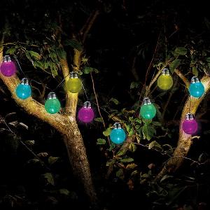 Smart Solar Crackle Globe Multi Coloured LED Solar String Lights- 10 Globes