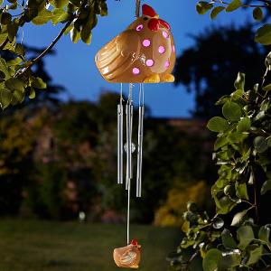 Smart Solar Ceramic Hen LED Solar Windchime