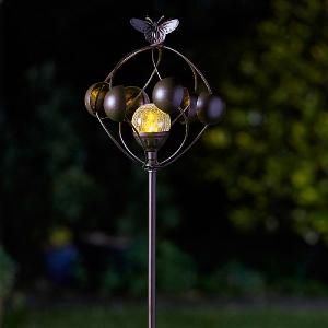 Smart Garden Aura Wind Spinner & LED Solar Crackle Globe Light