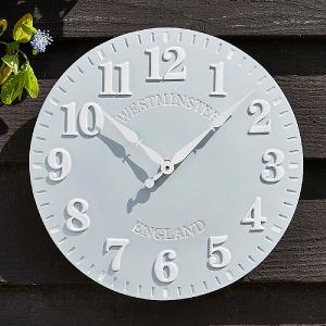 Outside In Westminster Clock Duck Egg Blue 12"