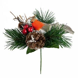 Robin Christmas Pick 17cm