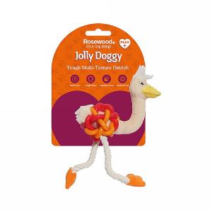 Rosewood Jolly Doggy Multi-Texture Ostrich Mini Toy