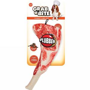 Plubber Grab A Bite Lamb Chop Dog Toy