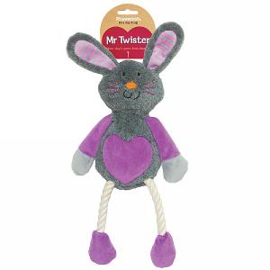 Rosewood Mr Twister Ruby Rabbit Dog Toy