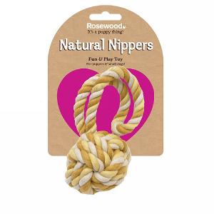 Rosewood Natural Nippers Tuff Rope Ball Toy