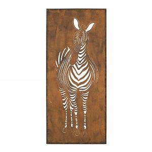 La Hacienda Oxidised Steel Zebra Wall Art