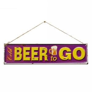 La Hacienda Beer to Go Embossed Metal Sign