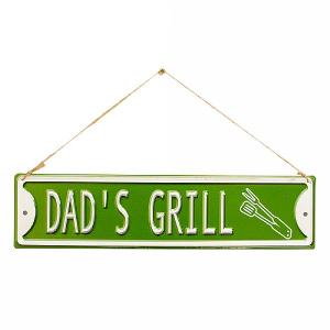 La Hacienda Dad's Grill Embossed Metal Sign