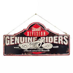 La Hacienda Genuine Riders Embossed Metal Sign
