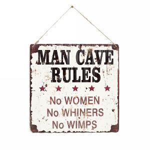 La Hacienda Man Cave Corrugated Embossed Metal Sign