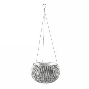 Stewart Garden Knit Collection Hanging Planter 28cm - Cloudy Grey