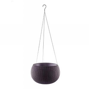 Stewart Garden Knit Collection Hanging Planter 36cm - Smoked Purple