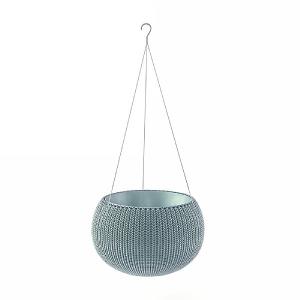 Stewart Garden Knit Collection Hanging Planter 36cm - Misty Blue
