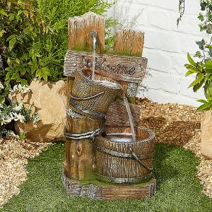 Kelkay Fence Post Pours Water Feature with LED Lights