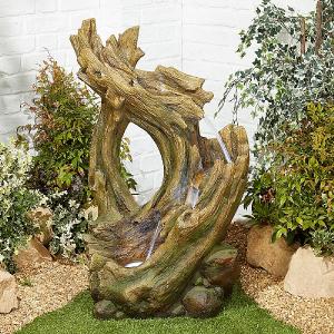 Easy Fountain Knotted Willow Falls Water Feature with LED Lights