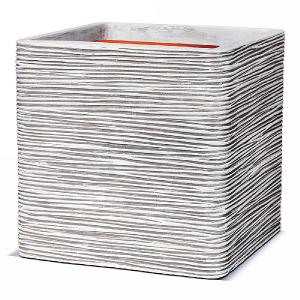 Cadix Capi Nature Ivory Square Planter Rib NL 40x40x40cm